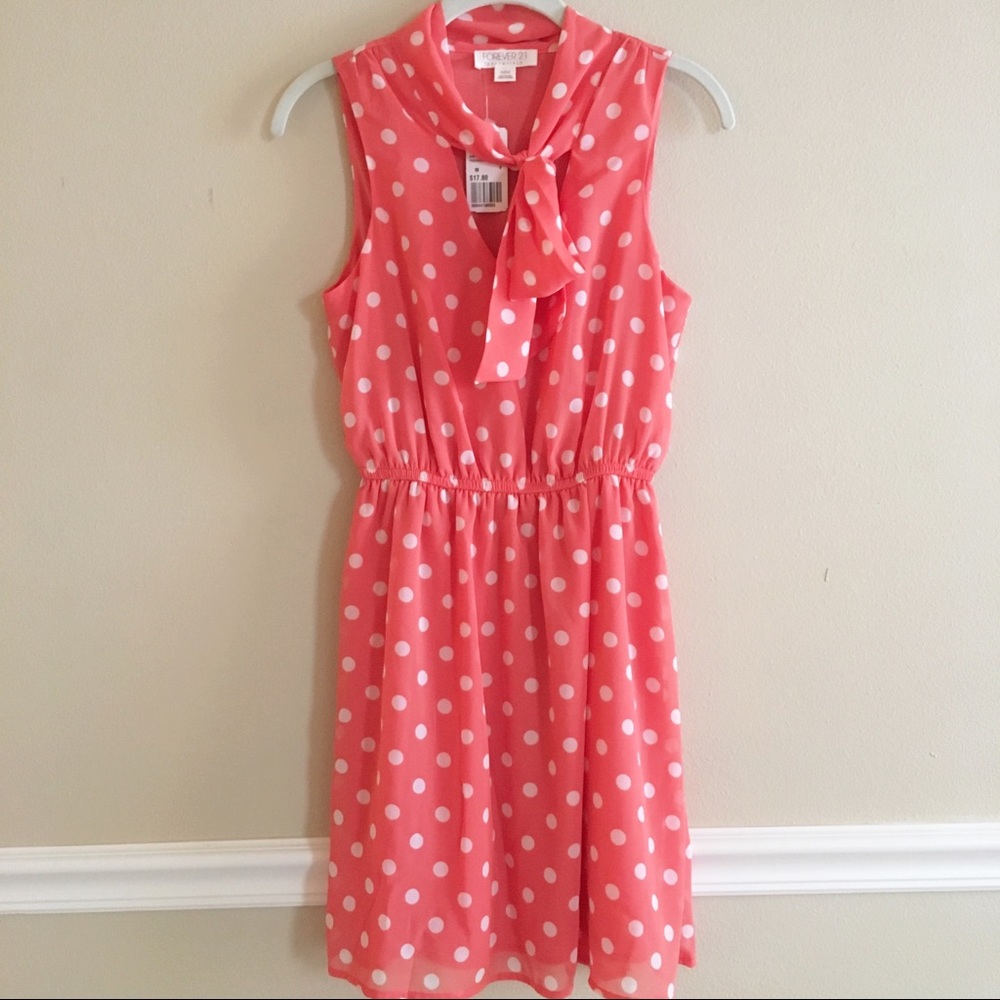 Forever 21 Peach Polka Dot Dress